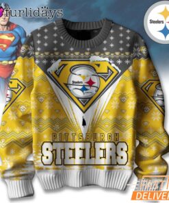 Pittsburgh Steelers NFL Superman Ugly Christmas Sweater