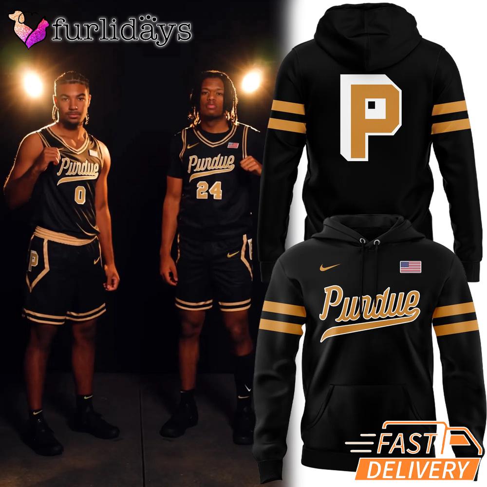 Purdue Boilermakers Night Mode Black Script Hoodie Purdue Boilermakers Night Mode Black Script Hoodie
