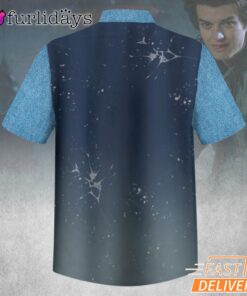 Steve Harrington S5 Stardust Hawaiian Shirt, Dark Blue Upside Down Aloha Tee