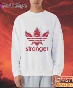 Stranger Things 5 Adidas Parody T Shirt, Red Upside Down Trefoil Logo Tee