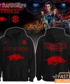 Stranger Things Arkansas Razorbacks Hoodie, SEC Football Fan Sweatshirt For TV Show Lovers