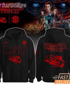 Stranger Things LSU Tigers Hoodie, SEC Football Fan Sweatshirt For TV Show Lovers