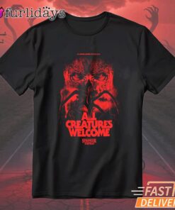 Stranger Things Red Scary All Creatures Welcom T-Shirt
