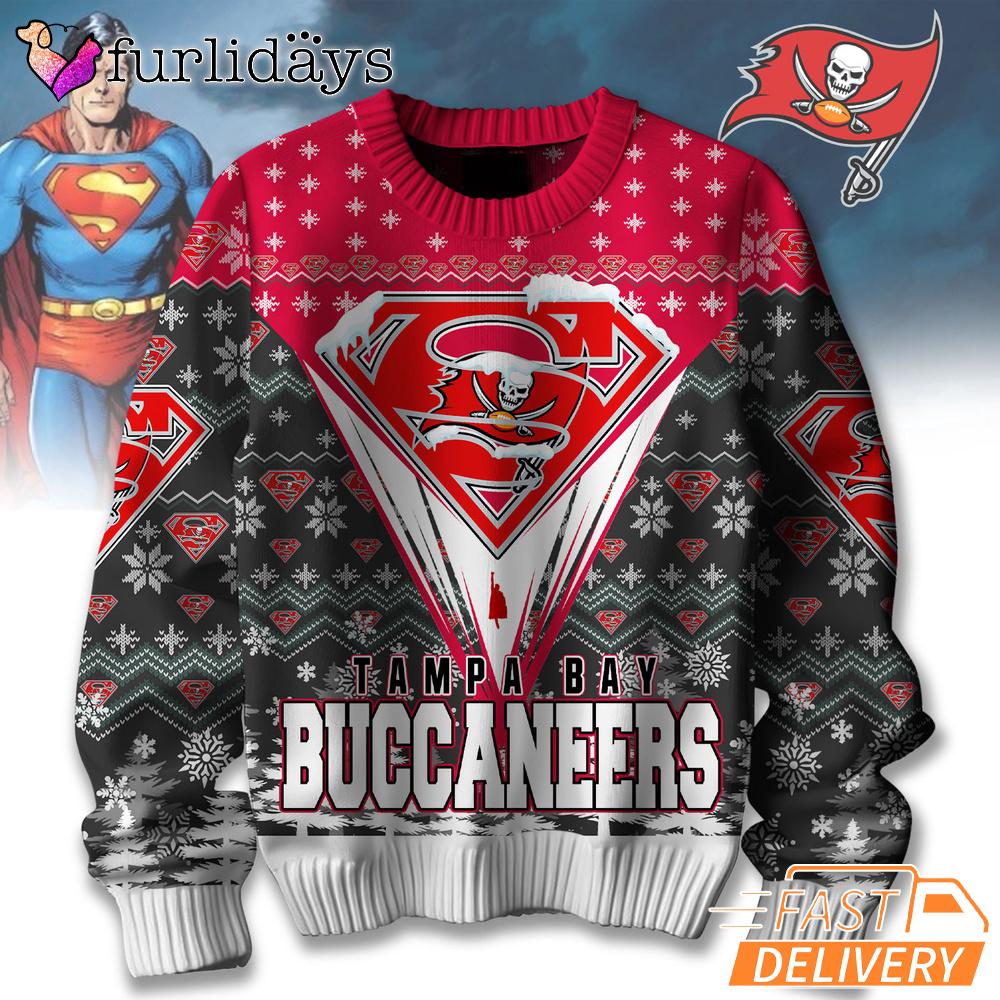 Tampa Bay Buccaneers NFL Superman Ugly Christmas Sweater Tampa Bay Buccaneers NFL Superman Ugly Christmas Sweater