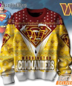 Washington Commanders NFL Superman Ugly Christmas Sweater