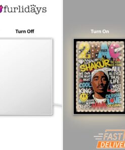 2Pac All Eyez On Me Poster Style Mirror Night Light, Rapper Lamp
