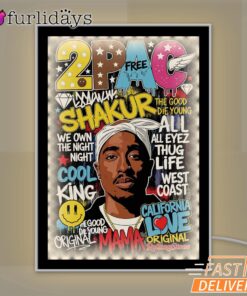 2Pac All Eyez On Me Poster Style Mirror Night Light, Rapper Lamp
