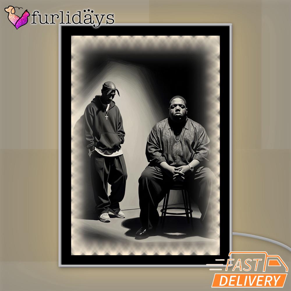 2Pac Biggie Two Legends Sitting Black Mirror Night Light 2Pac Biggie Two Legends Sitting Black Mirror Night Light