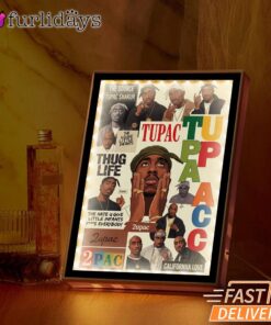 2Pac California Love Collage Mirror Night Light, Rapper Lamp