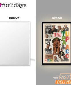 2Pac California Love Collage Mirror Night Light, Rapper Lamp