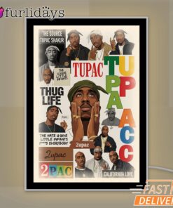 2Pac California Love Collage Mirror Night Light, Rapper Lamp