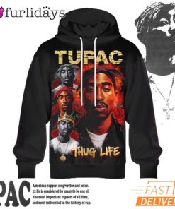 2Pac Classic Portrait 3D Hoodie, 90s Music Hoodie