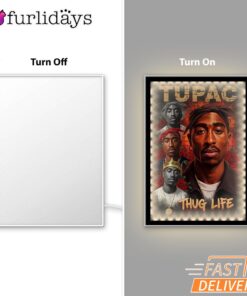 2Pac Classic Portrait Mirror Night Light, Rapper Lamp