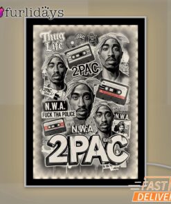 2Pac N.W.A Thug Life Collage Mirror Night Light, Rapper Lamp