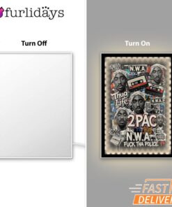 2Pac NWA Thug Life Mirror Night Light, Rapper Lamp