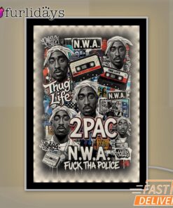 2Pac NWA Thug Life Mirror Night Light, Rapper Lamp