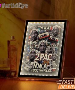 2Pac NWA Thug Life Mirror Night Light, Rapper Lamp