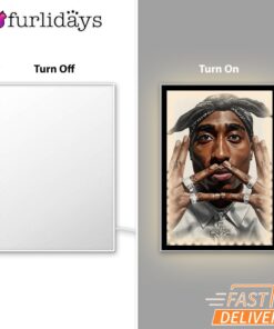 2Pac Peace Sign Portrait Mirror Night Light, Rapper Lamp