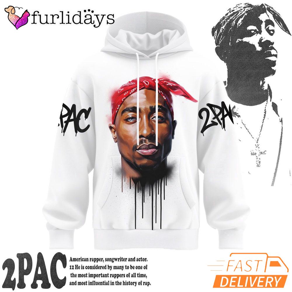 2Pac Red Bandana Art 3D Hoodie, 90s Music Hoodie 2Pac Red Bandana Art 3D Hoodie, 90s Music Hoodie