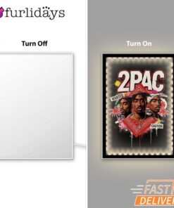 2Pac Wanted Thug Legend Mirror Night Light, Rapper Lamp