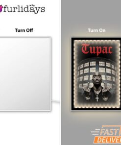 2Pac West Coast Icon Graphic Mirror Night Light, Rapper Lamp