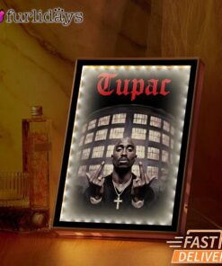 2Pac West Coast Icon Graphic Mirror Night Light, Rapper Lamp