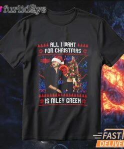 All I Want For Christmas Is Riley Green T-Shirt, Stranger Things Upside Down Holiday Tee