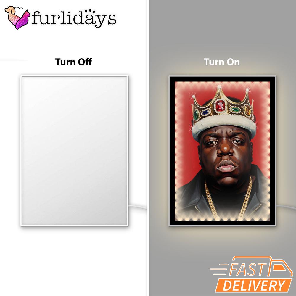 BIG King Crown Red Black Mirror Night Light BIG King Crown Red Black Mirror Night Light