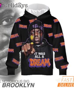 Biggie Dream All Black 3D Hoodie, Rapper Hoodie
