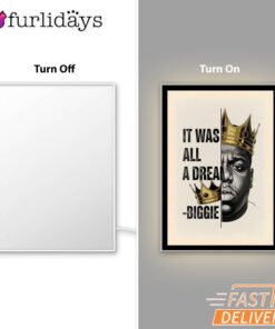 Biggie Dream King Vintage Mirror Night Light, Rapper Lamp