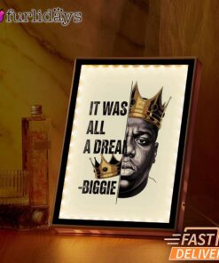 Biggie Dream King Vintage Mirror Night Light, Rapper Lamp
