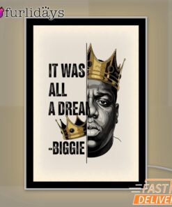 Biggie Dream King Vintage Mirror Night Light, Rapper Lamp