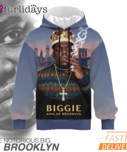 Biggie East Coast King Art 3D Hoodie, Rapper Hoodie