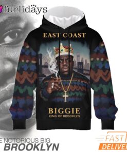 Biggie East Coast King Dark 3D Hoodie, Rapper Hoodie