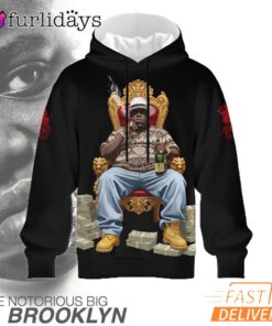Biggie King Throne Money 3D Hoodie, Rapper Hoodie