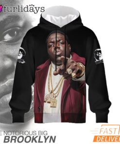 Biggie Red Jacket Boss 3D Hoodie, Rapper Hoodie