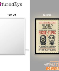 Biggie Tupac Coast Clash Mirror Night Light, Rapper Lamp