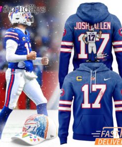 Buffalo Bills Josh Allen 17 Blue Game Day Hoodie