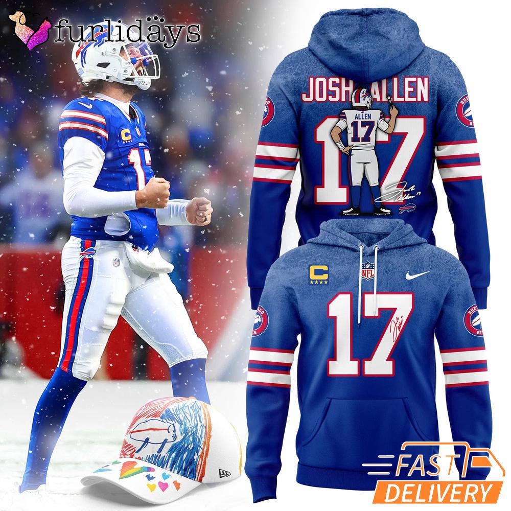 Buffalo Bills Josh Allen 17 Blue Game Day Hoodie Buffalo Bills Josh Allen 17 Blue Game Day Hoodie