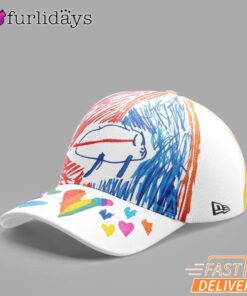 Buffalo Bills Josh Allen 17 Kids Art Style Blue Cap