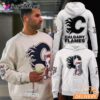 Calgary Flames Vintage Mascot Head Graphic White Hoodie
