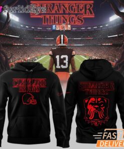 Cleveland Browns Stranger Things Hoodie, Hawkins Crossover Football Edition