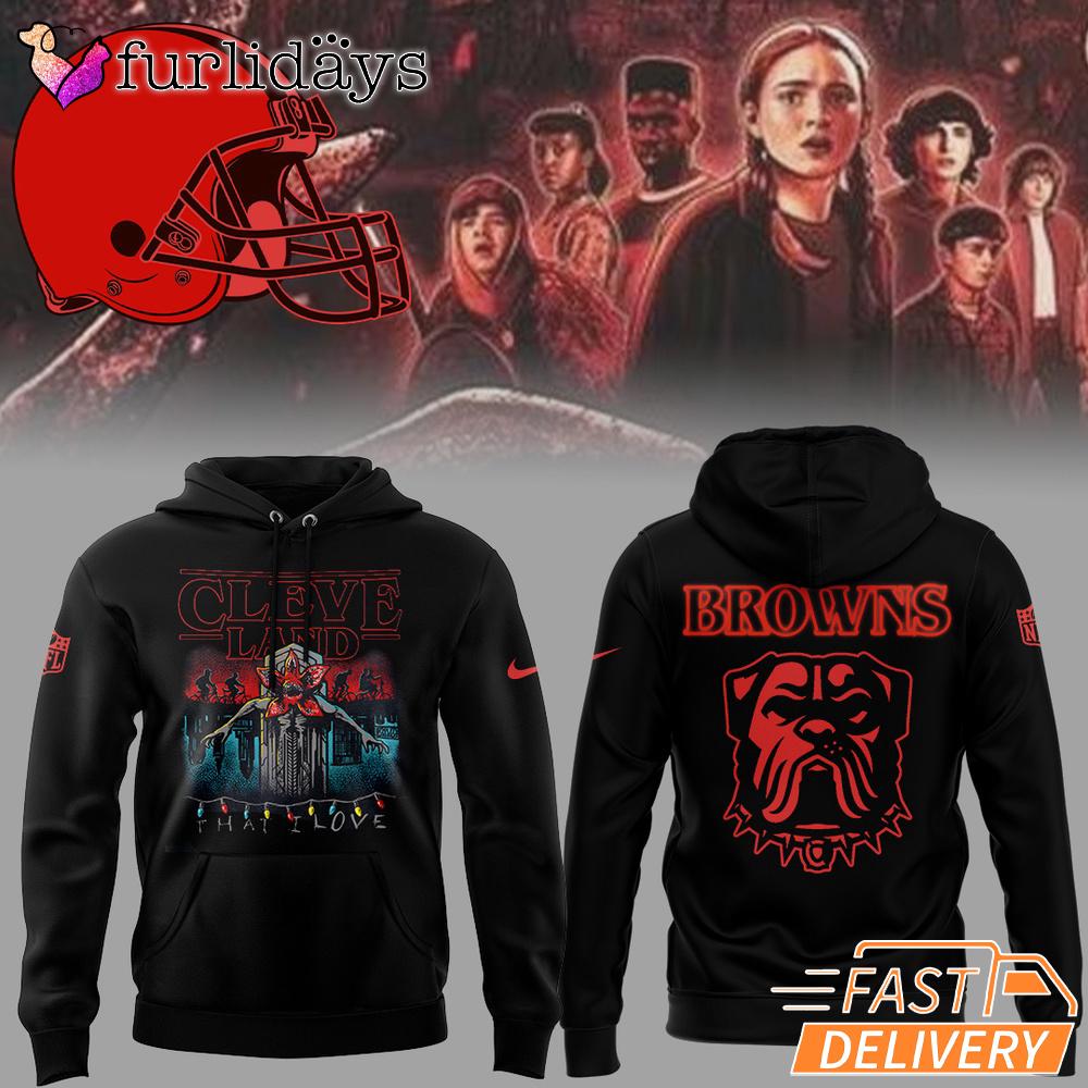 Cleveland Browns Stranger Things Hoodie, Upside Down Fan Edition Cleveland Browns Stranger Things Hoodie, Upside Down Fan Edition