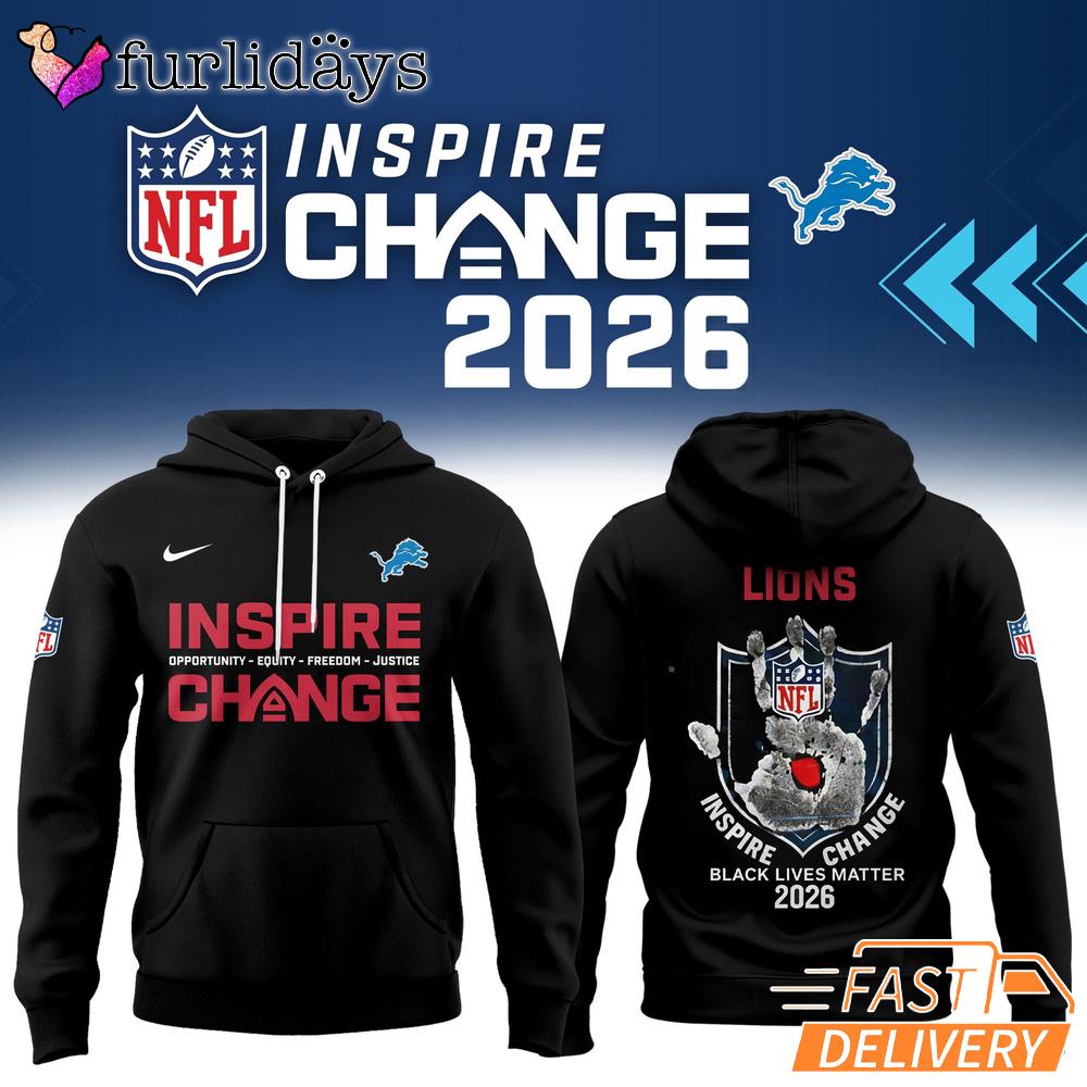 Detroit Lions NFL Black Lives Matter Inspire Change 2026 Hoodie Detroit Lions NFL Black Lives Matter Inspire Change 2026 Hoodie