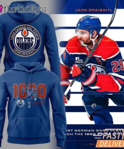 Edmonton Oilers 1000 Career Points Player Portrait Graphic Hoodie
