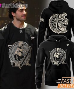 Edmonton Oilers Fierce Oil Drop Skull Logo Black Hoodie