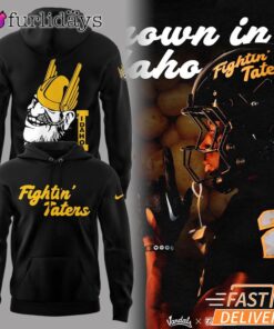Idaho Vandals Fightin Taters Viking Mascot Graphic Black Hoodie