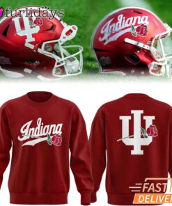 Indiana Hoosiers Rose Bowl Helmet Script Logo Crimson Sweatshirt