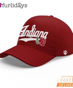 Indiana Hoosiers Rose Bowl Script Logo Crimson Baseball Cap