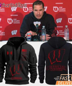 Luke Fickell Wisconsin Badgers Freedom Edition Quater Zip Hoodie